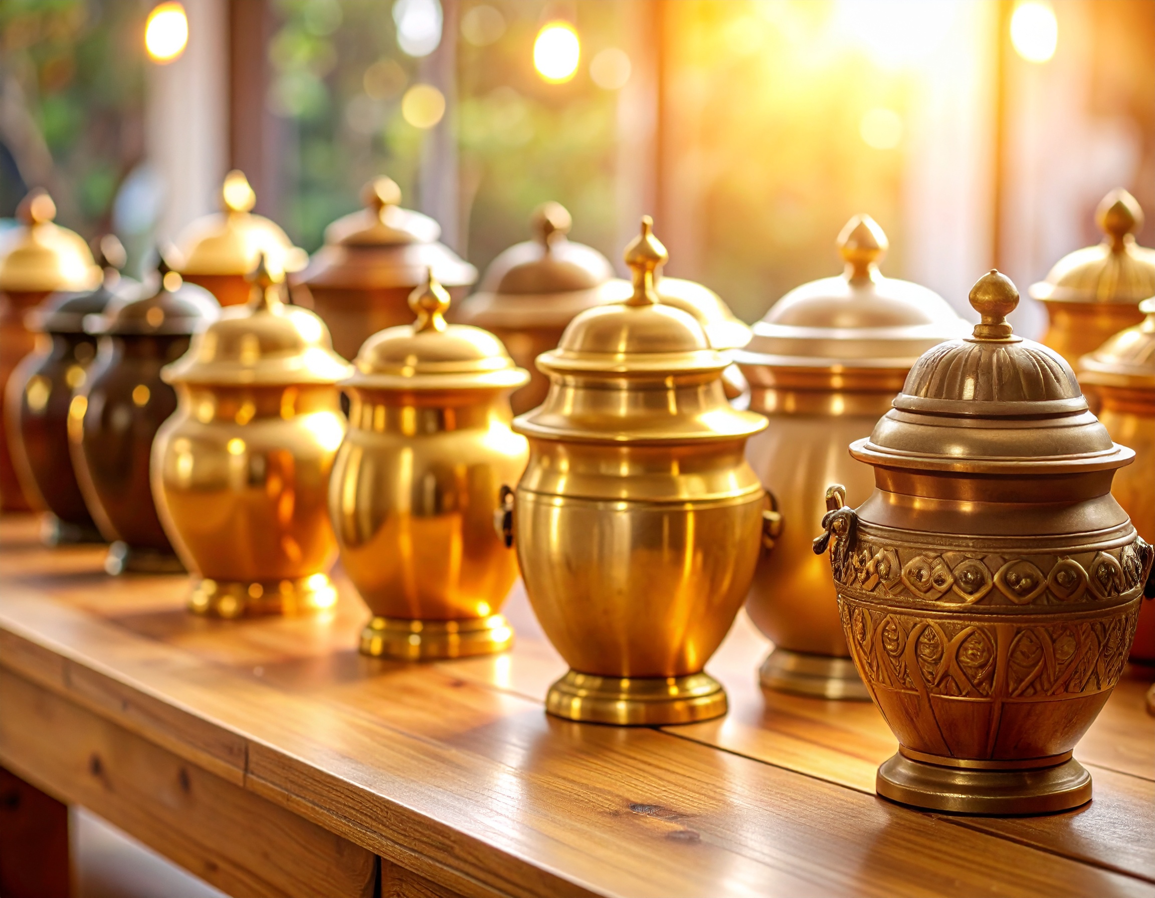 Firefly_cremation urns on display 379849
