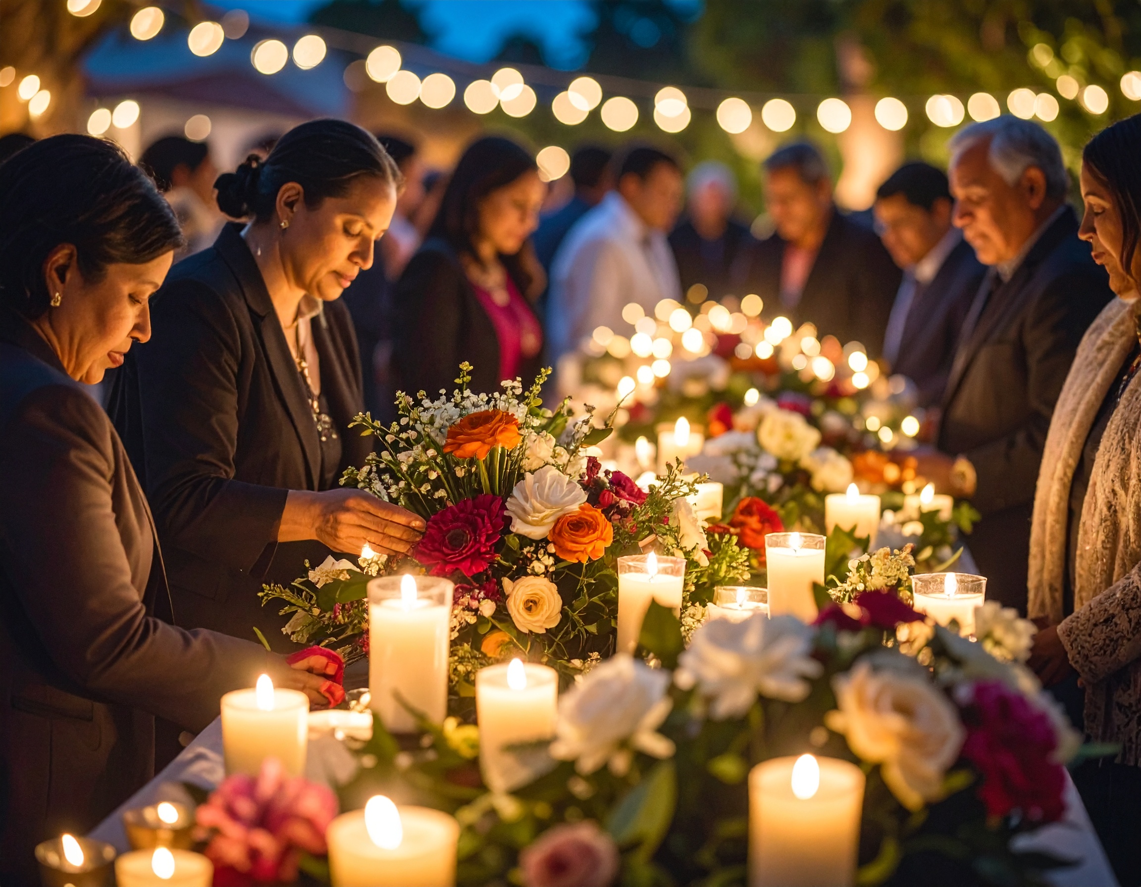 Firefly_gather your family members and friends of the deceased to start a meaningful traditio 753874