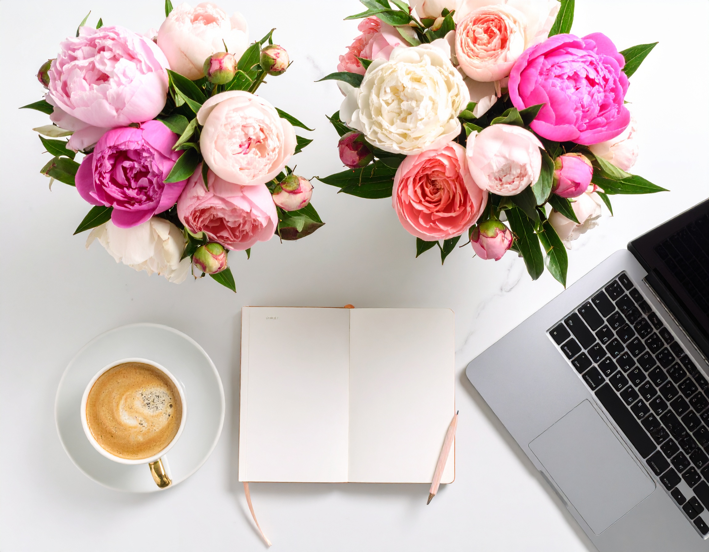 Firefly___activity planner agenda book on a desk with funeral flowers with laptop and coffee 126