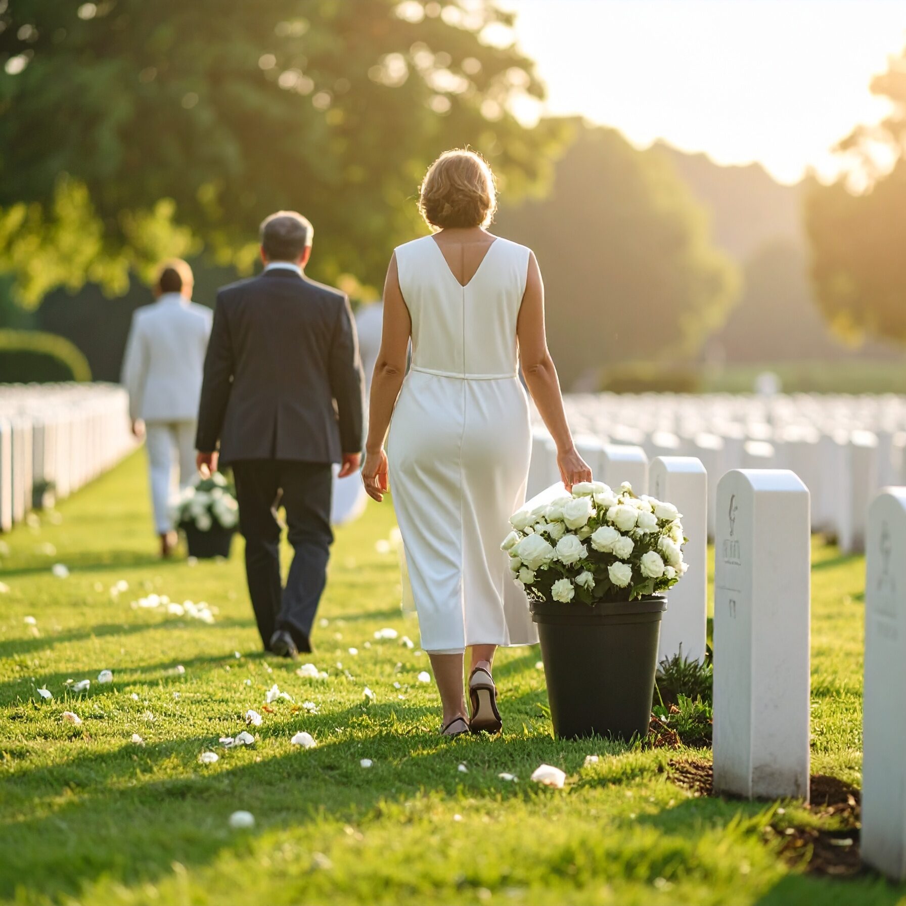 Firefly_People at cemetery funeral Never litter or leave behind your trash. Either find a gar 558805