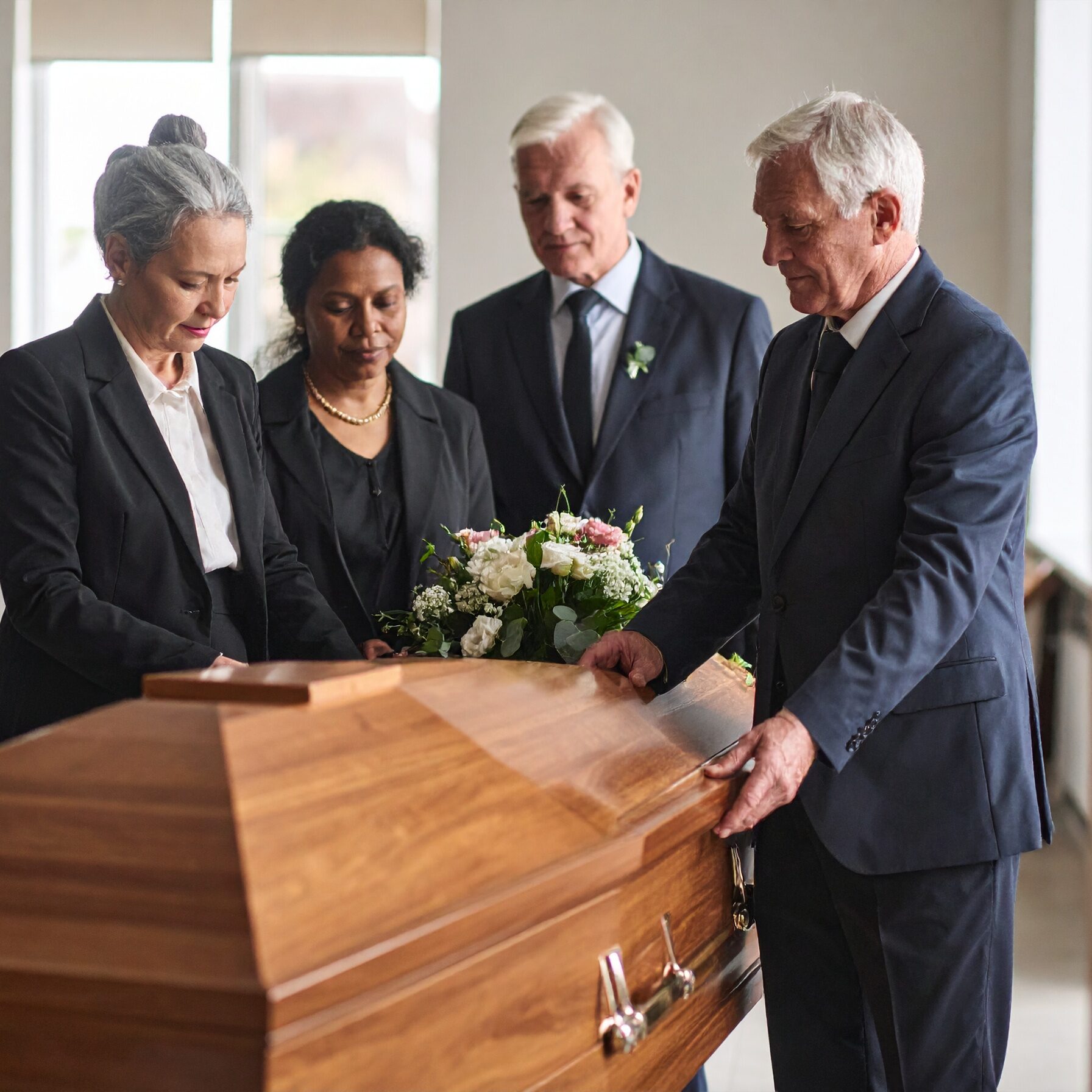 Firefly__funeral home guests are expected to visit the casket and pause for a moment of silen 69391